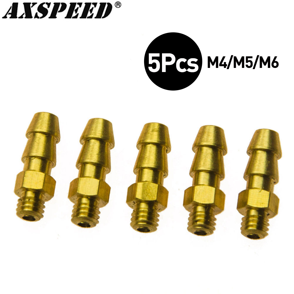 Spoke Nipple Brass - AXSPEED ชุดก๊อกน้ำทองเหลืองระบายความร้อน 5 ชิ้น สำหรับเรือบังคับวิทยุ ขนาดเกลียว