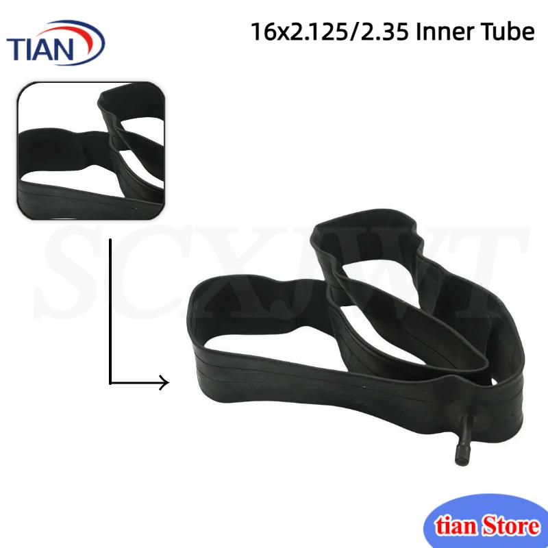 Mountain Biking Tube - ยางในบิวทิล 16x2.125/2.35 ปากตรง สำหรับเปลี่ยนยางในจักรยานและจักรยานเสือภูเขา